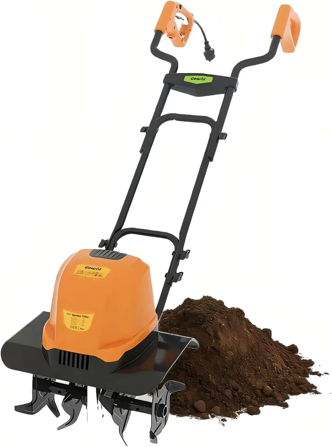 Corded Electric Garden Tiller Cultivator, 12 Amp 14-Inch Rototiller for Soil Cultivation, Lawn & Yard Gardening, 4 Steel Tines, Foldable Handle