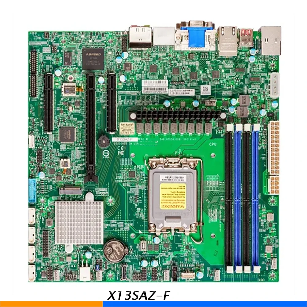 For Supermicro Dual NIC Motherboard PCIE 5.0 M.2 DDR5 DP HDMI Support I9 I7 I5 I3 X13SAZ-F