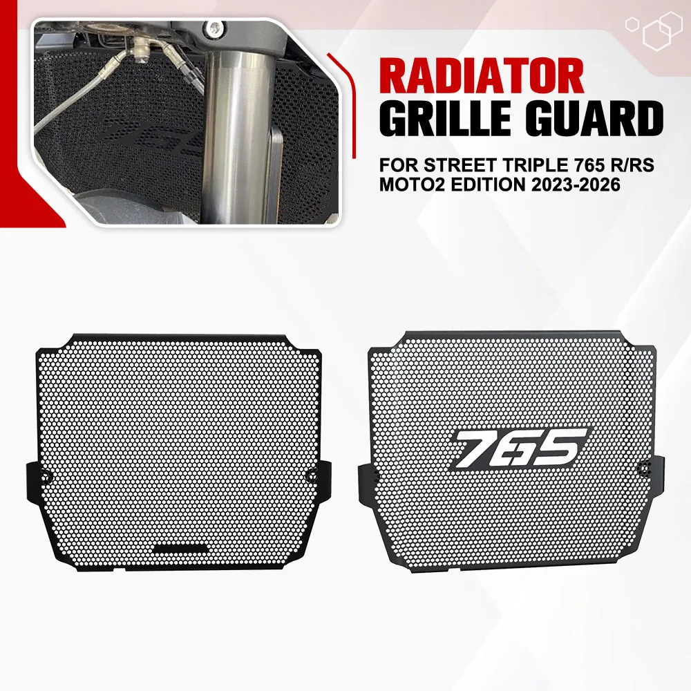 

For Street Triple 765 R/RS Moto2 Edition 2023 2024 2025 2026 Motorcycle Radiator Grille Guard Protector Cover Water Tank Cover