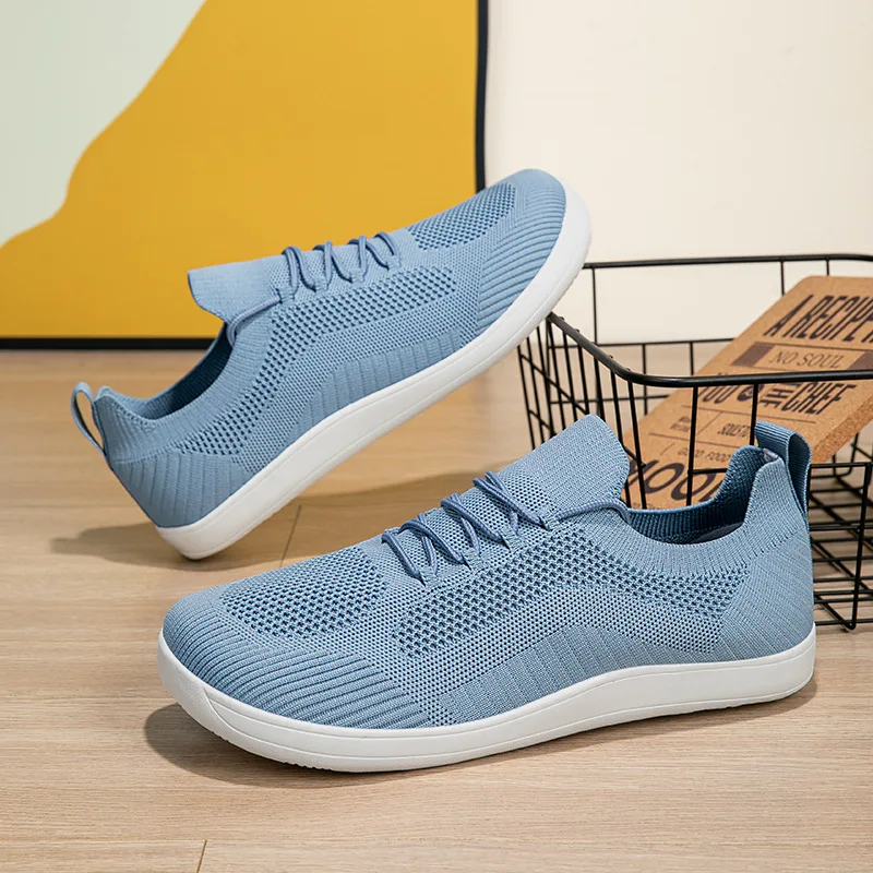Men's Shoes Sneakers Wide Toe Barefoot Casual Wide Last Fashionable Canvas Black Flat Board Shoes Breathable Mesh Men's Shoes