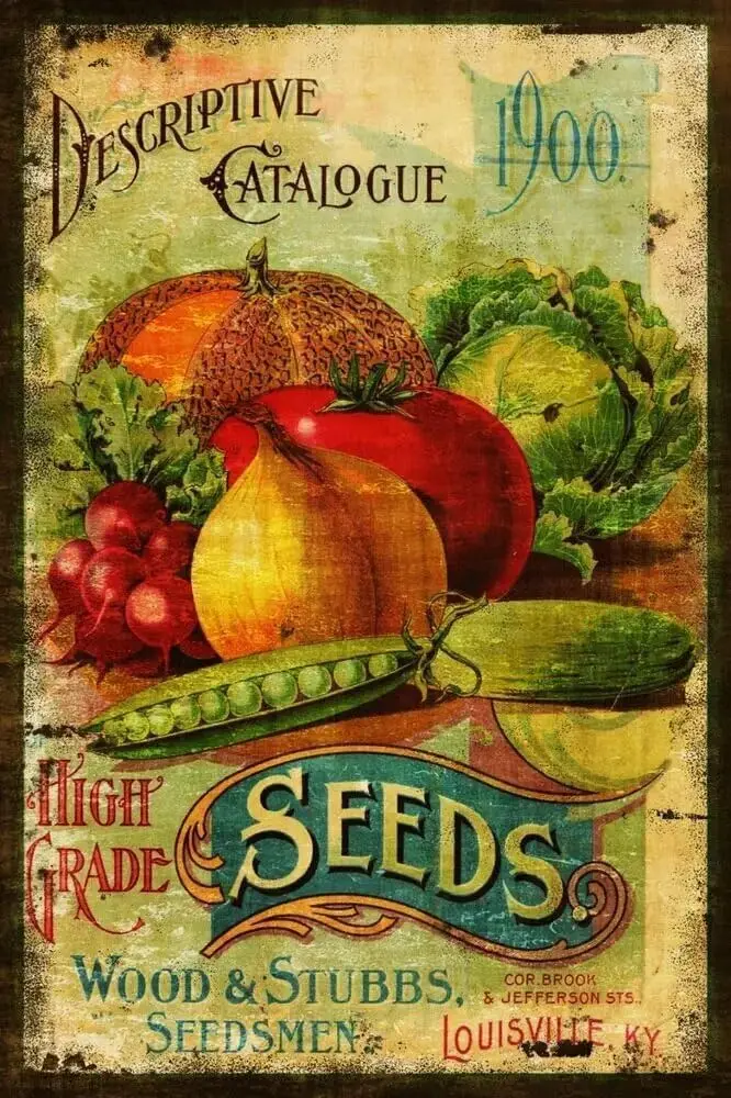 Vintage Old Seeds Advert Aged Look Aluminium Metal Tin Sign 8x12 Inch Home Poster Bar Pub Decor sign
