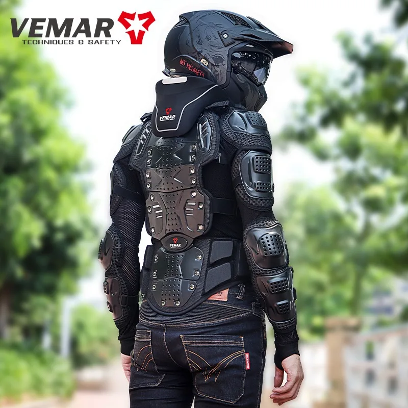 VEMAR Motocross Armor Vest Racing Riding Body Back Shoulder Elbow Cups Forearm Chest Protective Motorcycle Motorbike Jacket Moto