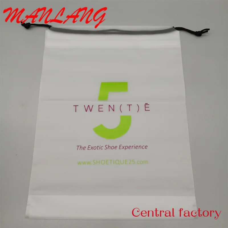 Custom Grote Eco Vriendelijke Drawstring Tas Plastic Frosted Bags Verpakking Polybag Voor Kleding