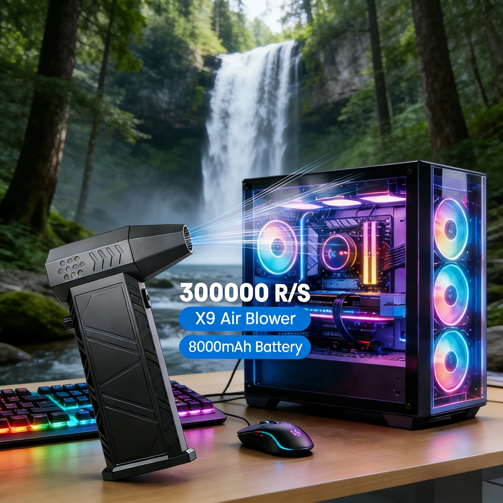 

Пылесос-воздуходувка 2-в-1 X9 | Бесщеточный турбодвигатель 300000 об/мин | Пылесос для компьютера, автомобиля и дома