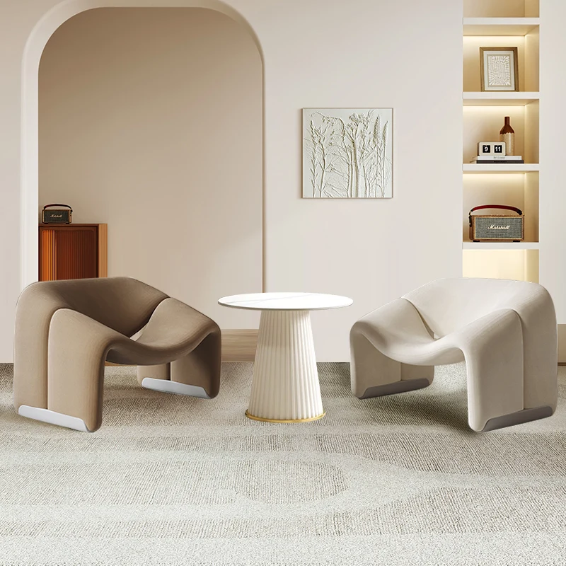 شرفة غرفة المعيشة غرفة النوم المبتسمة أريكة واحدة كسول التفاوض الاستقبال منطقة الصالة طاولات الترفيه في القرون الوسطى أثاث المنزل #5