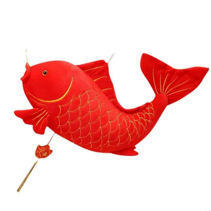 Stuffed Animal Walltoy Wall Mount Plush Toy,Redness Carp Fish Plushie,Toy Pillow,Desktop Ornament for Wall Window Decors