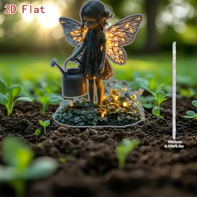 1PCS Elf Girl Watering Theme Garden Decoration Pile Outdoor Decoration Courtyard Decoration Festival Party Decoration Gift