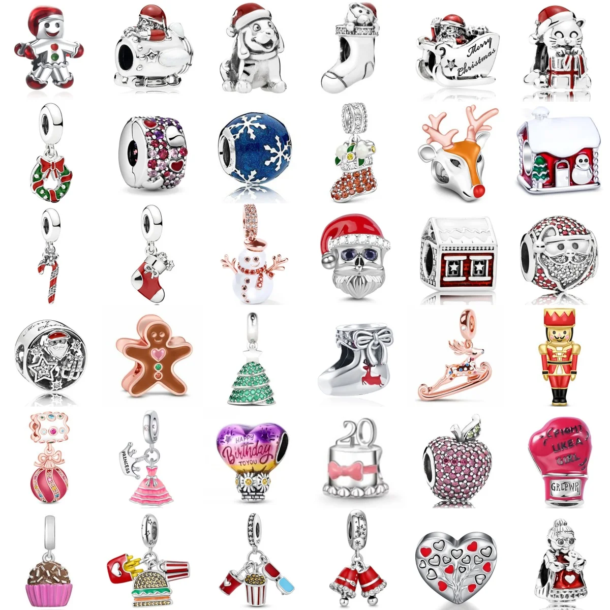 

Оригинальный торт из стерлингового серебра 925 пробы, Рождественский снеговик, гамбургер, платье, подвески, подвески, бусины, подходят для браслета S925, изысканное изготовление ювелирных изделий своими руками