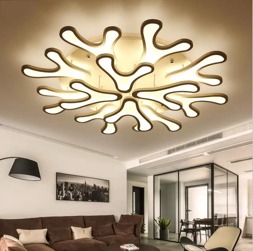 Contemporary Antler Design Floral Pattern LED Ceiling Light Minimalist Romantic Living Room Hall Bedroom Unique Fixture