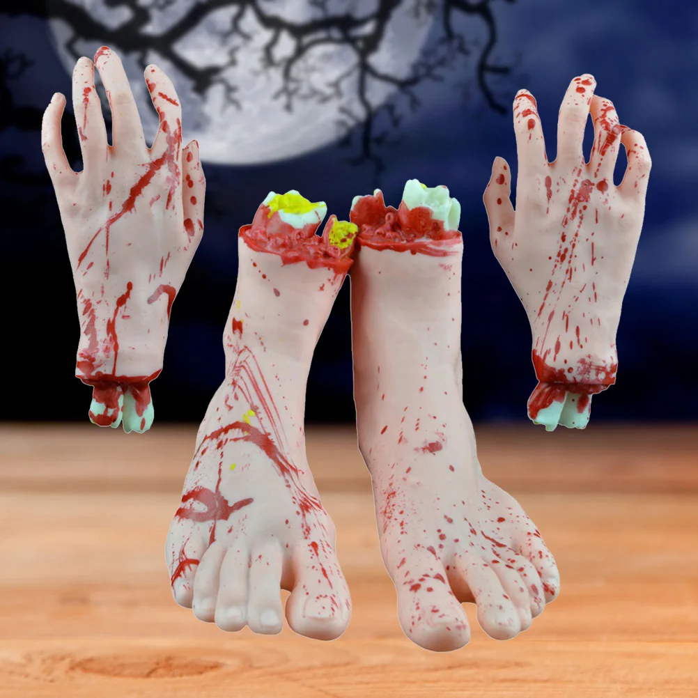 

Hand Horror Props Broken Hands Feet Realistic Crawl Severed Body Part Halloween