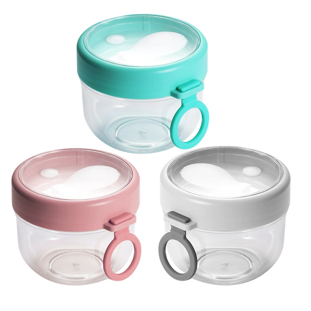 

3Pcs Overnight Oatmeal Jars with Lids Spoons Transparent Sealed Cereal Containers for Travel Camping Overnight Oats Jars