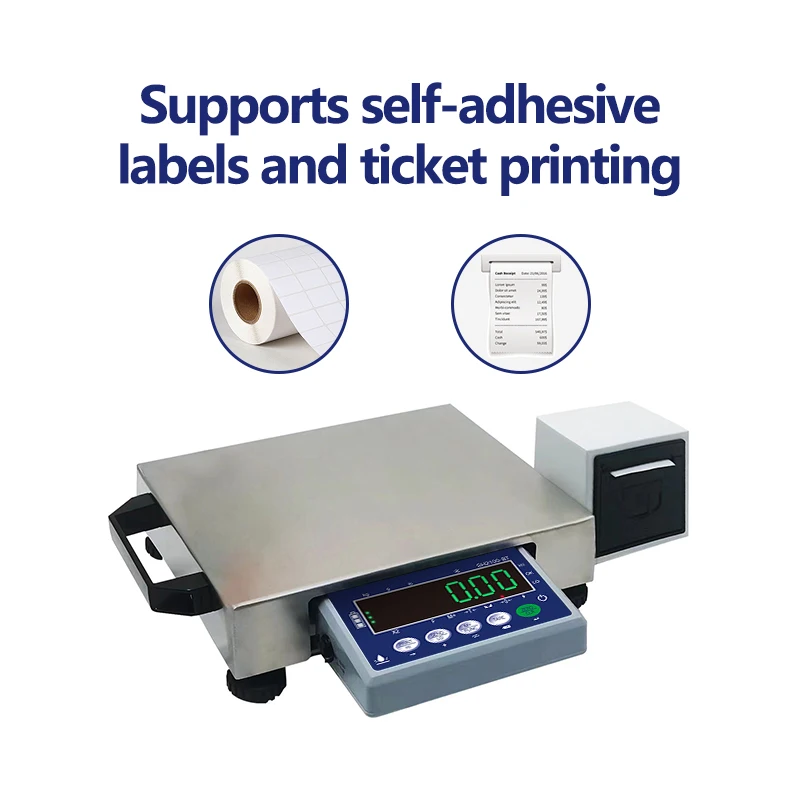 Table Scale 235*325mm 3kg-30kg with Printing Label Food Waterproof LED Steel view 2