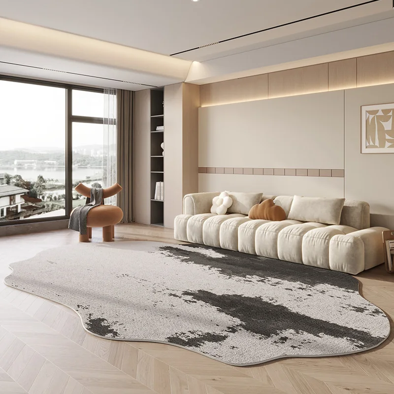 Light Luxury Rugs for Bedroom Thick Plush Bedside Rug Irregular Shape Living Room Decoration Carpet Fluffy Soft Study Floor Mat