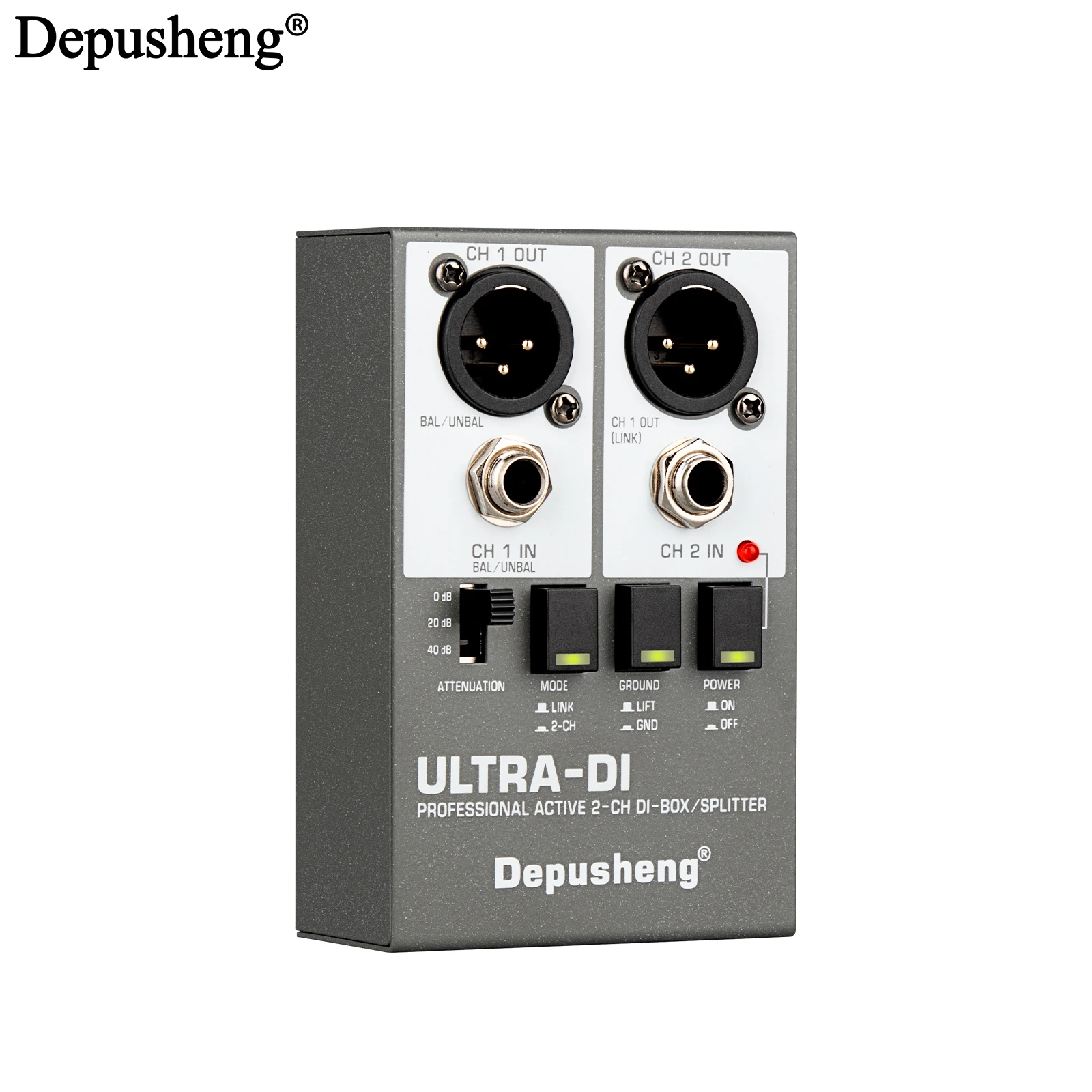DI Box Professional Audio Active 2-Channel High Frequency Interference Guitar Instrument for Stage