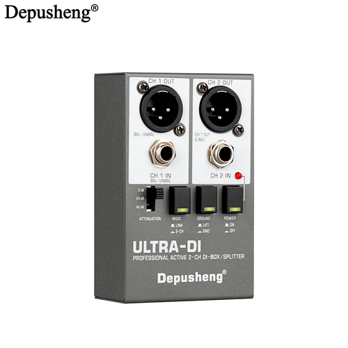 Imagen 2 del producto DI Box Instrumento de guitarra de interferencia de alta frecuencia activo de audio profesional de 2 canales para escenario