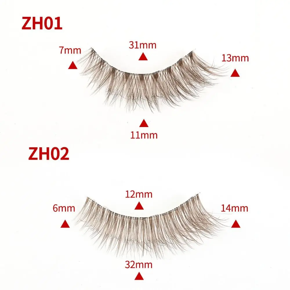 with Clear Band Faux Mink Brown Lashes Natural Look C Curl Short Brown Eyelashes Wispy Volume False Lashes Eyelash Extension