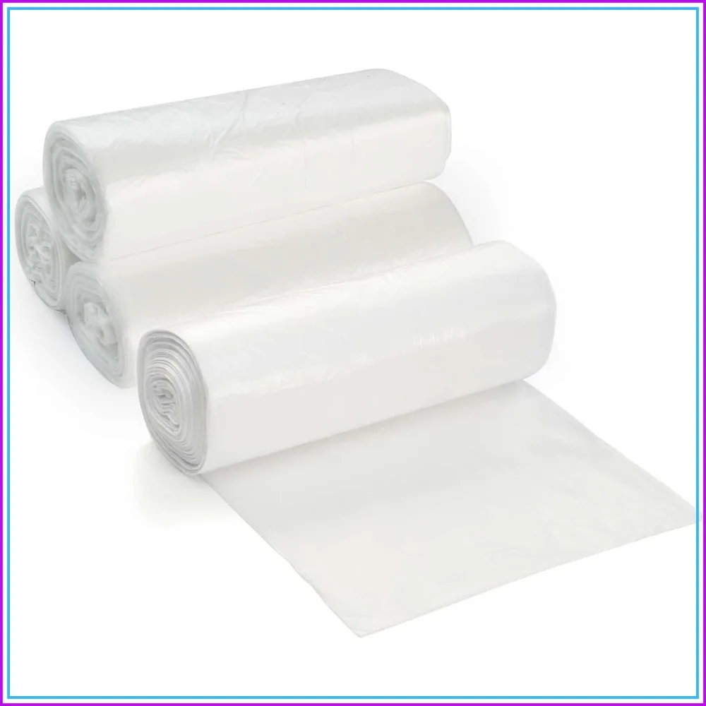 

Clear Trash Can Liners, 7-10 Gallon, 100 Count, 8 Micron, Thin & Lightweight, for Home Office Hospital