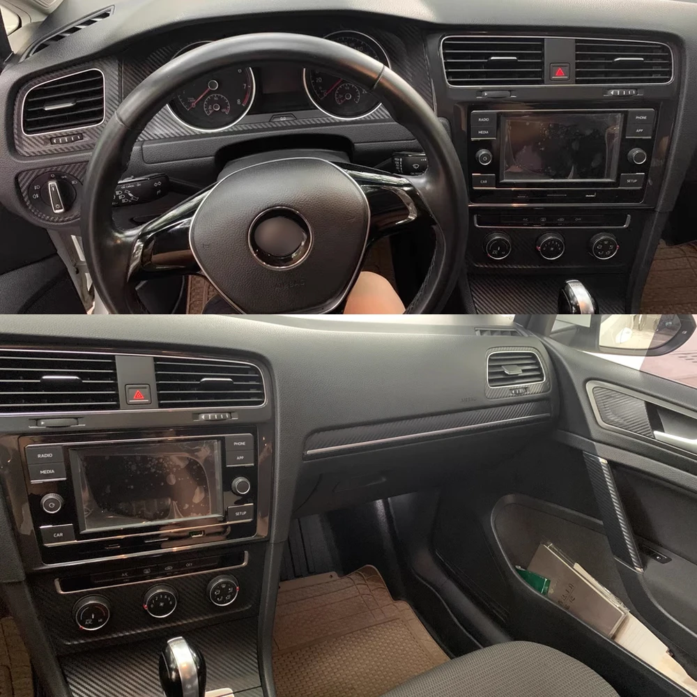 Für Volkswagen Golf 7 MK7 Innenraum Mittelkonsole Türgriff 5D Carbonfaser-Aufkleber Auto-Styling-Zubehör – Detail 9