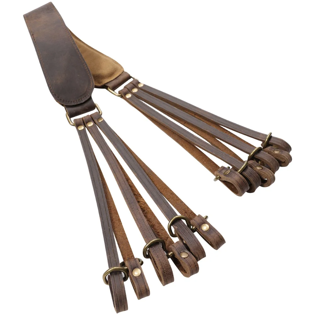 حزام صيد البط المموه - ربطة عنق جلدية وحزام حمل الحمام للصيادين مع نمط مموه #4