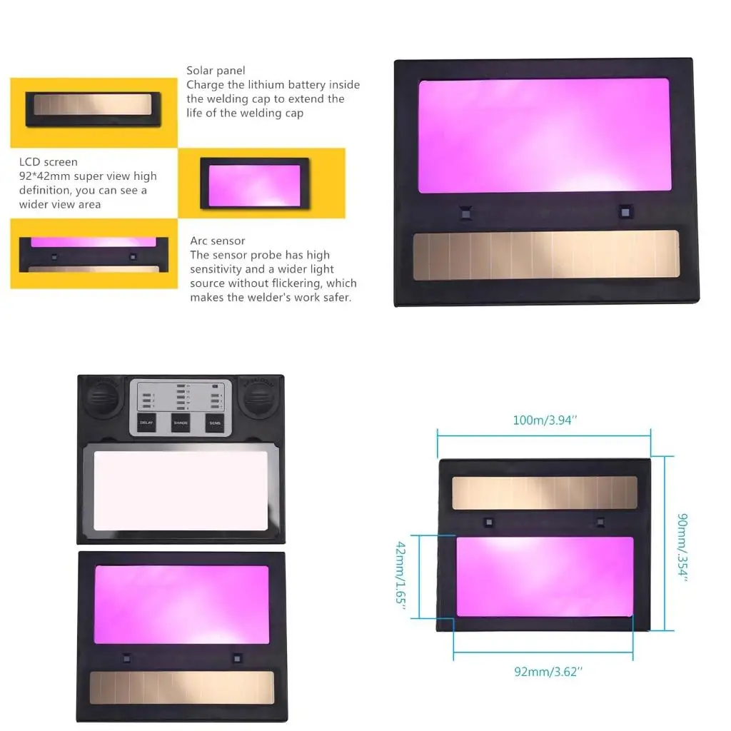 Lensa Masker Mata Las Peredupan Otomatis Surya Cerdas untuk Pengelasan Listrik berkualitas tinggi