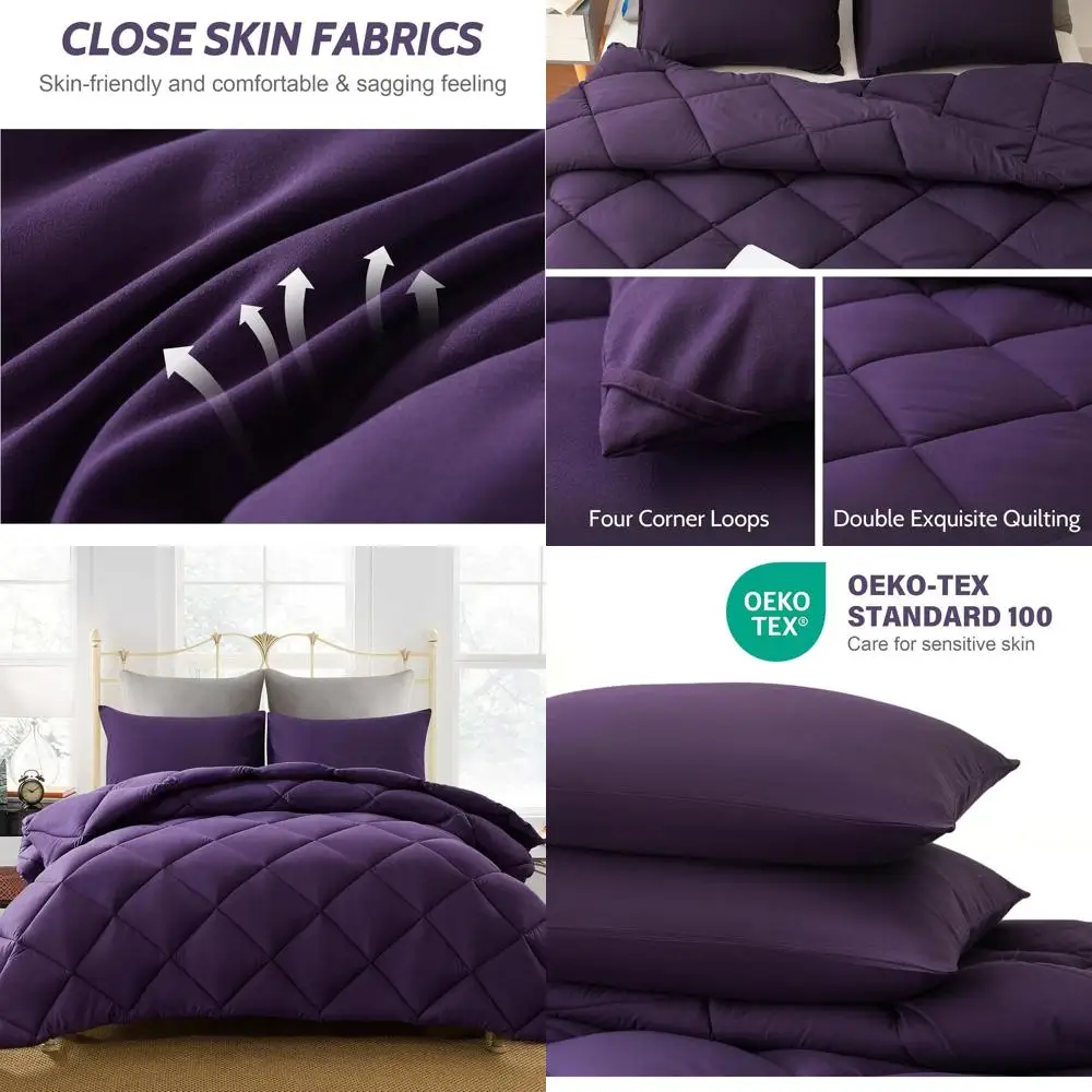 

Lightweight Caliornia King Comorter Set with 2 Pillow Sham - 3 Pieces Set - Quilted Down Alternative Comorter/Duvet Insert or Al