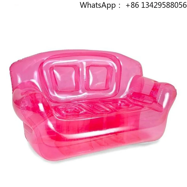Custom Transparent PVC 2 Person Inflatable Couch Blow up pink Inflatable Sofa Chair Corner Sofa Armchair air Sofa
