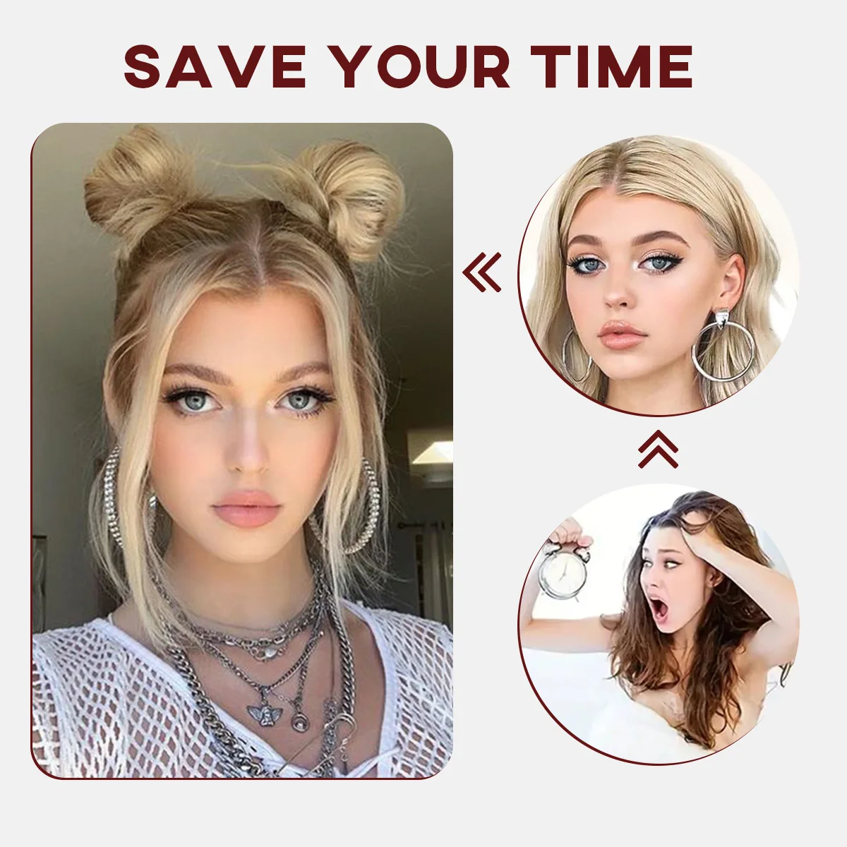 1 szt. Syntetyczny przyrząd do koka z włosów puszysty pączek przyrząd do koka z włosów niewidoczny Mini klamra w Updo do włosów dla kobiet