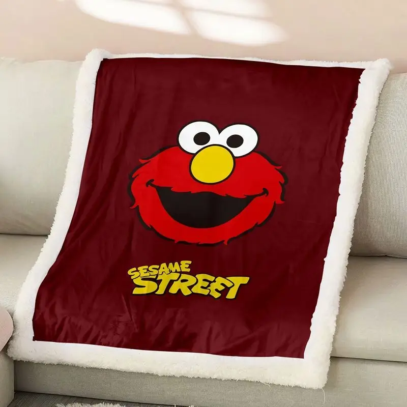 Sesame Street Elmo Thickened Nap Double Layer Blanket Creative Cartoon Cute Children Air Conditioning Quilt Warm Comfort Blanket