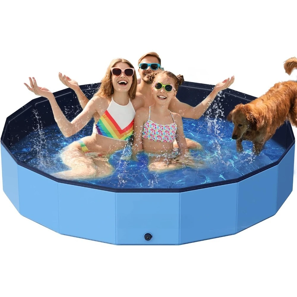 

Foldable Dog Pools for Large Dogs, Hard Plastic Kiddie Pools,Collapsible Pet Bath Pool, Portable Kids Pool for Extra Large Dogs