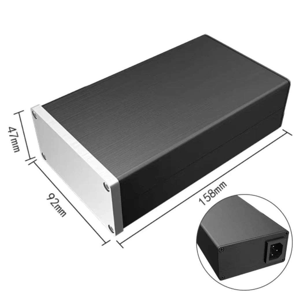Chasis de fuente de alimentación lineal 0905, Mini amplificador de auriculares, Panel frontal de 6mm, 92*47*158mm, completamente de aluminio, xmoydz