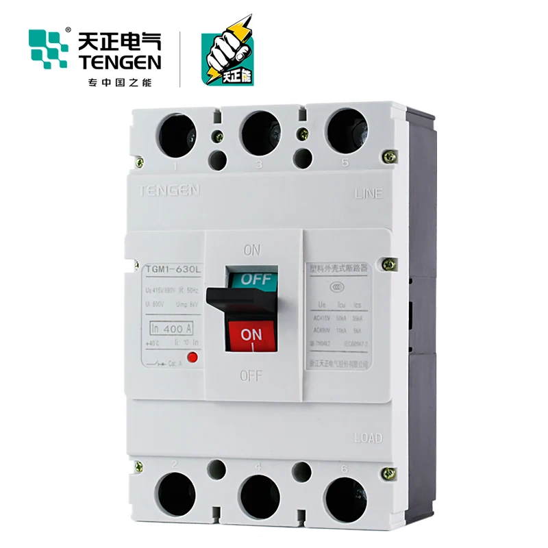 TENGEN Tianzheng TGM1-630L/3300 630A 500A Molded Case Circuit Breaker Air Switch 380V Three-phase