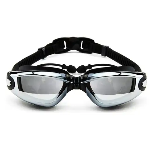 High-Quality Black Swim Goggles for Adults - Adjustable Nose Bridge & Headband, Anti-Fog & UV Protection, Comfortable Waterproof