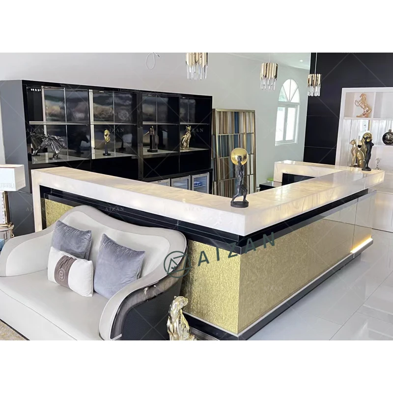 custom.Customized Bar Counter L Shape Modern Home Bar Counter Set with Storage Wine Cabinet