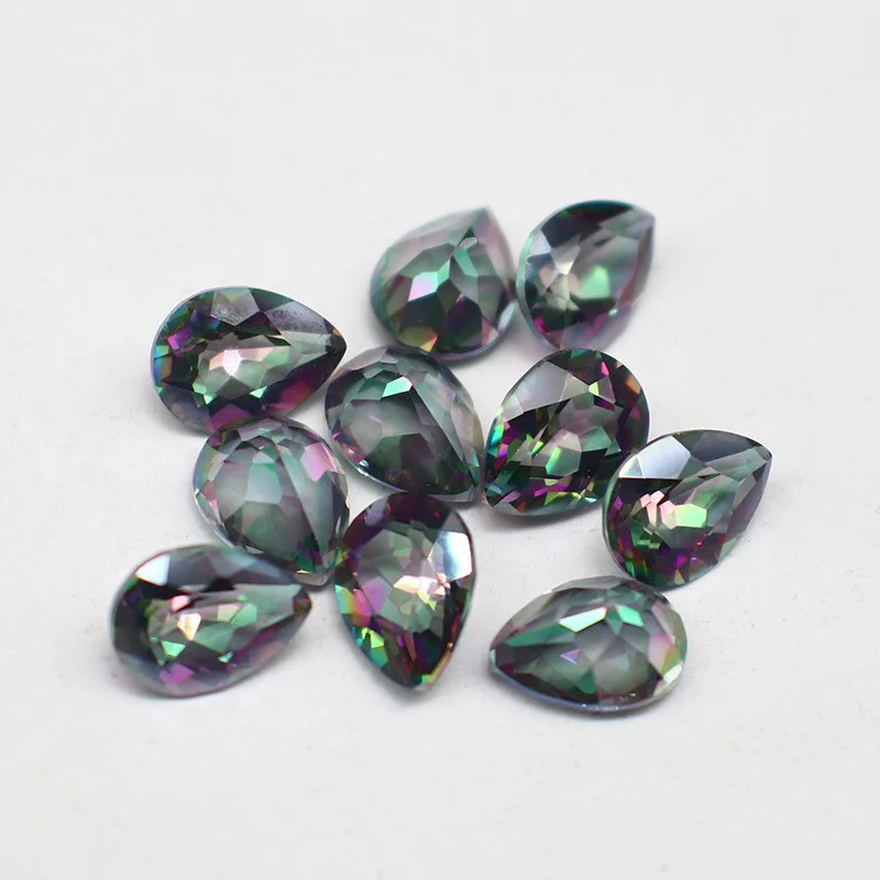 

Wholesale Natural Mystic Multi-colored Topaz Pear Brilliant Cut AAA Quality Coated Aurora Borealis Loose Gemstone For Jewelry