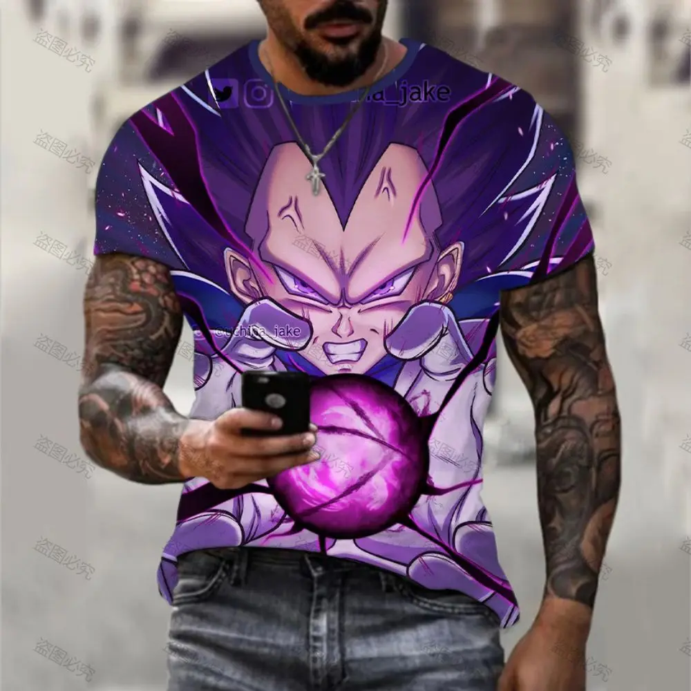 T-shirts Dragon Ball Z Goku Short Sleeve Shirt Men Vegeta T-shirt 110-6XL High Quality Clothing 2023 Oversized Streetwear Y2k