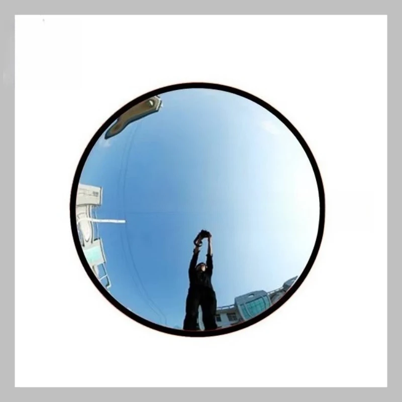 Black PC convex mirror wide-angle indoor and outdoor traffic road intersection mirror durable and fashionable