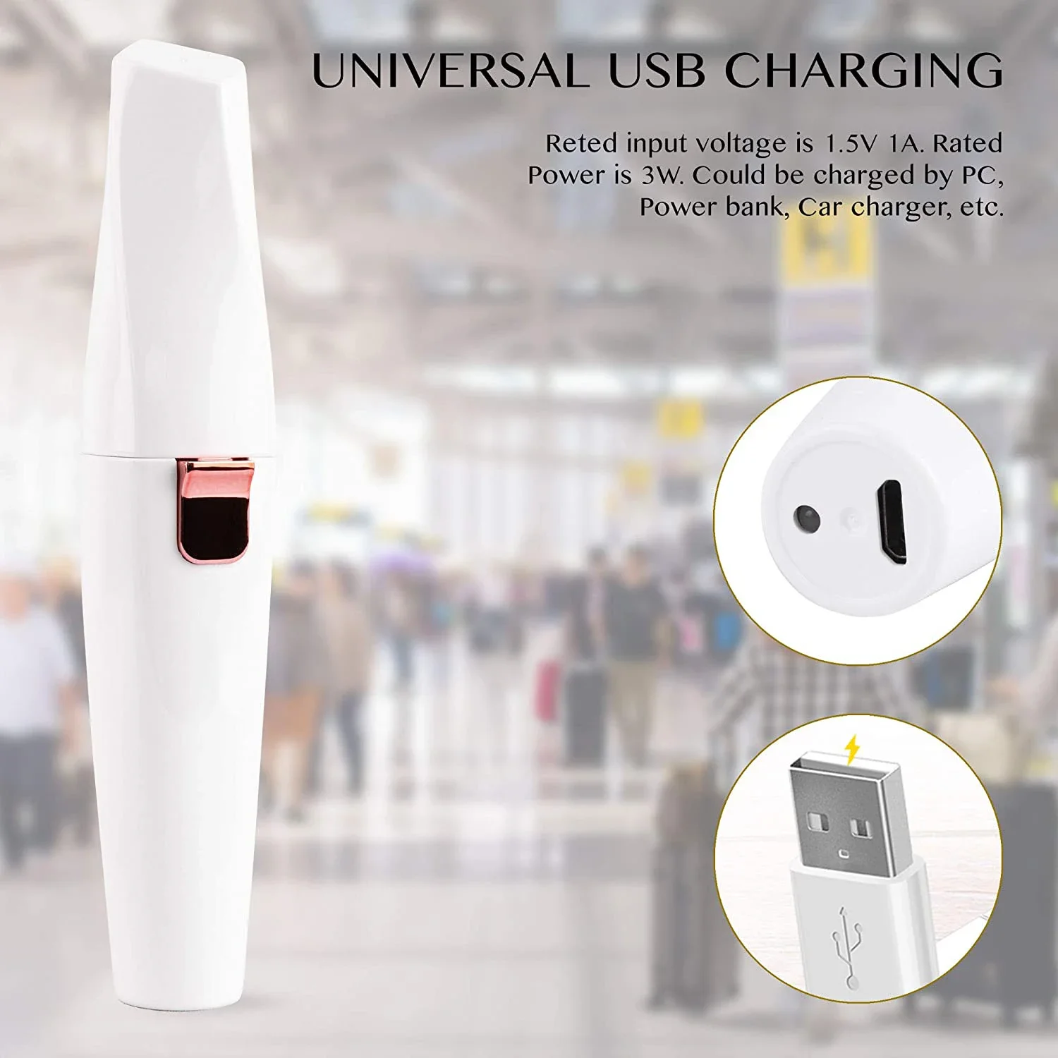 Dighealth 2 IN 1 Rasoio sopracciglia ricaricabile Rimozione peli del viso Trucco Mini rasoio Depilatore indolore con luce LED incorporata