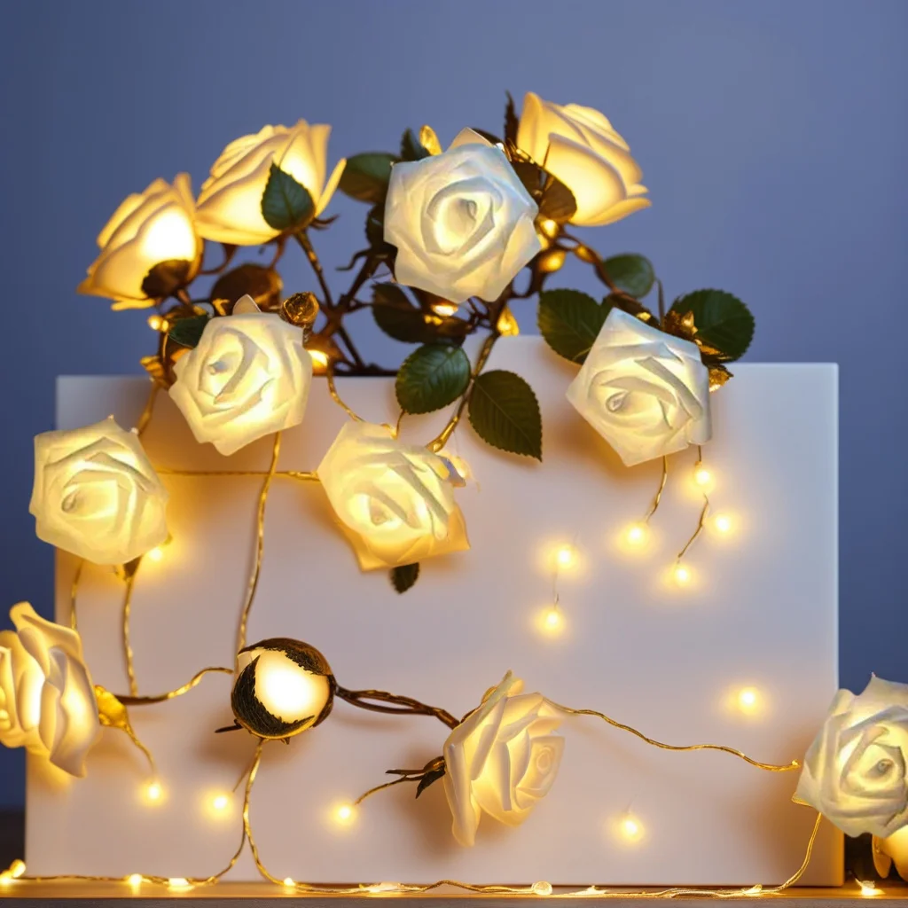 Фонарь с белой розой — 10 светодиодных праздничных украшений для свадьбы и дня рождения