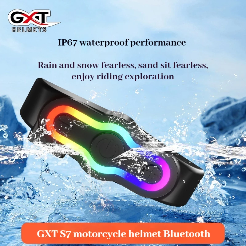 Gxt S7 Motorcycle Riding Earphones Bluetooth Ai Voice Assistance Ip67 Waterproof Long Endurance Intercom Full Helmet Half Helmet