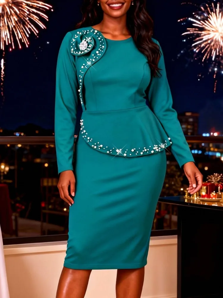 

Африканские платья для женщин, элегантное весенне-осеннее платье-миди с длинными рукавами, традиционная африканская одежда, Fairy Dreaes