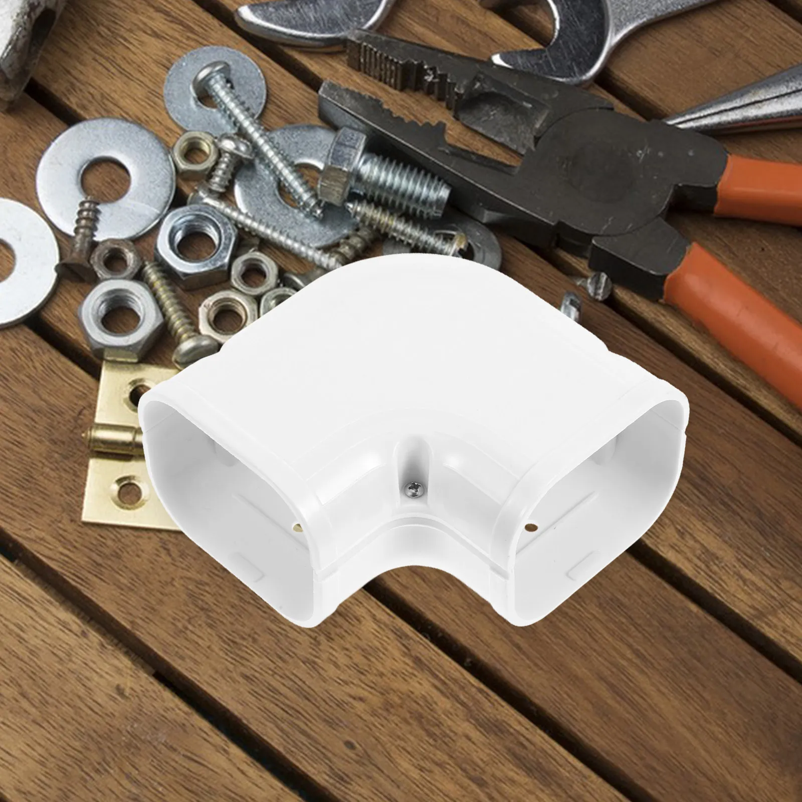 PVC Air Conditioner Line Cover Flat Elbow Bend Pipe Cover Decorative Air Conditioning Connector Suitable for Mini Split Line Set