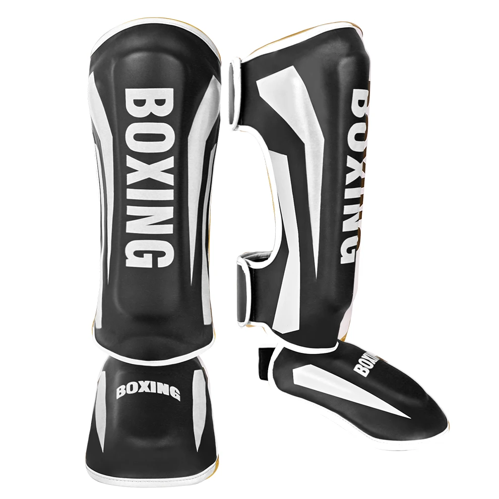 Muay Thai beenbescherming Sanda gevecht achterkant van de voetbescherming scheenbescherming boksen verdikte gevechtsuitrusting enkelbescherming