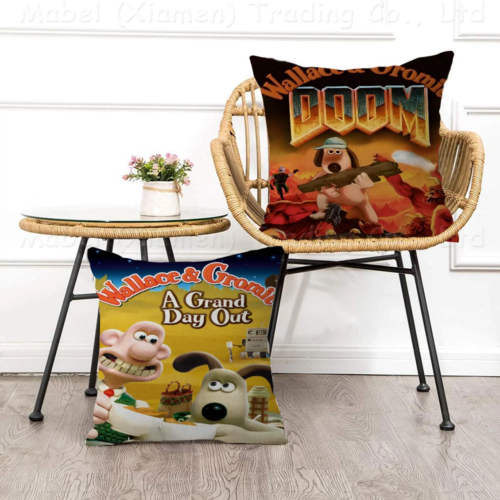 W-Wallace And G-GromitS-Dog Pillow Cover Sofa Cushion Cover Home Room Decoration Children Gift