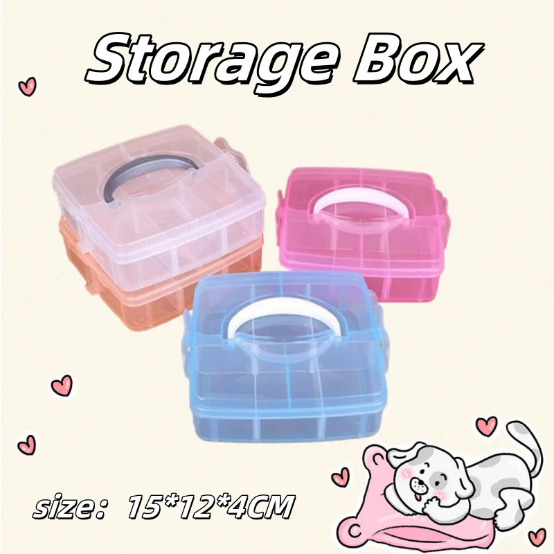 

Small Single-layer Multi-color Detachable Grid Jewelry Parts Fishing Gear Storage Beaded Transparent Plastic Storage Box