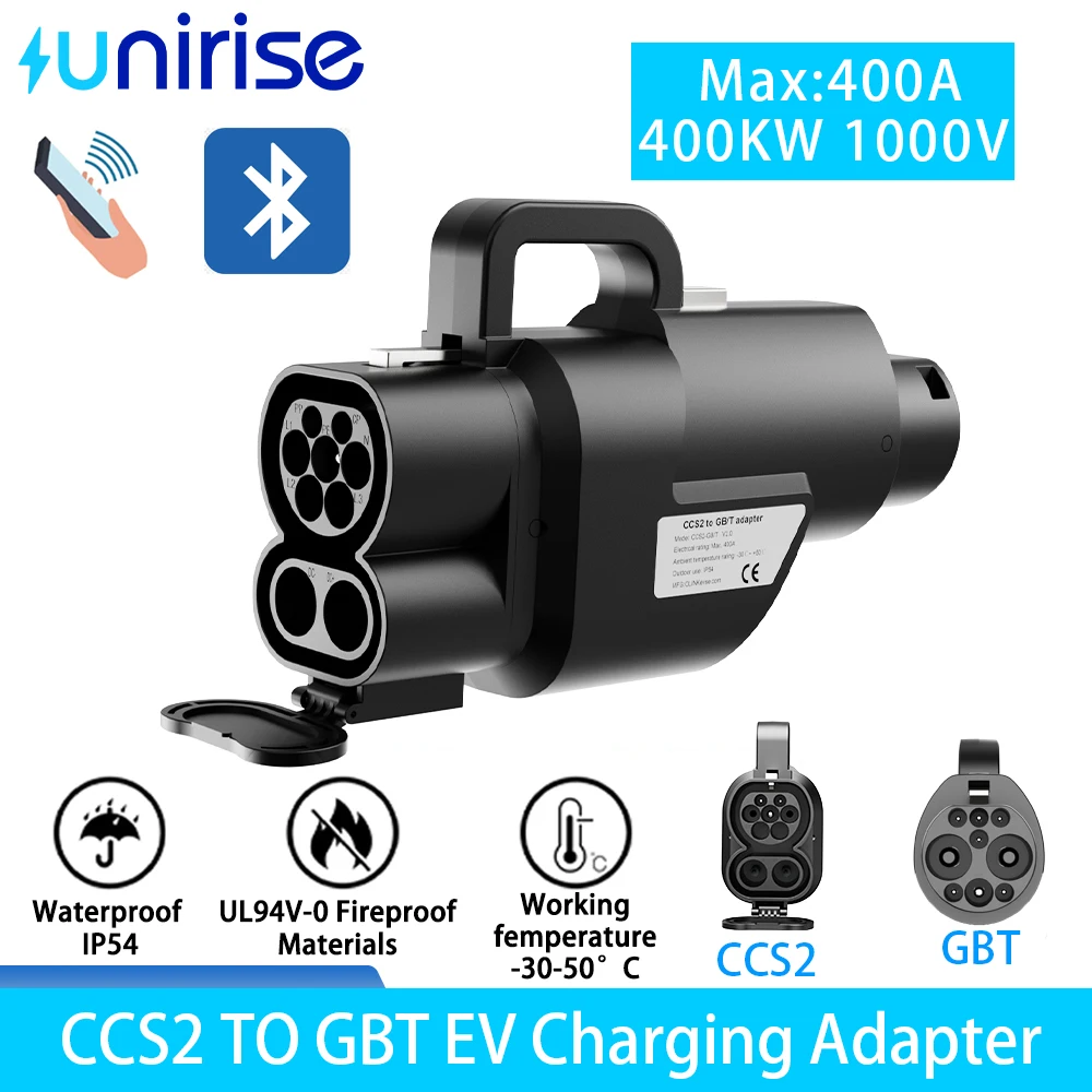 Unirise EV Adapter CCS2 To GBT DC Connector 400A For CCS 2 Charger station Converter to GB/T Socket Electric Car Fast Charging