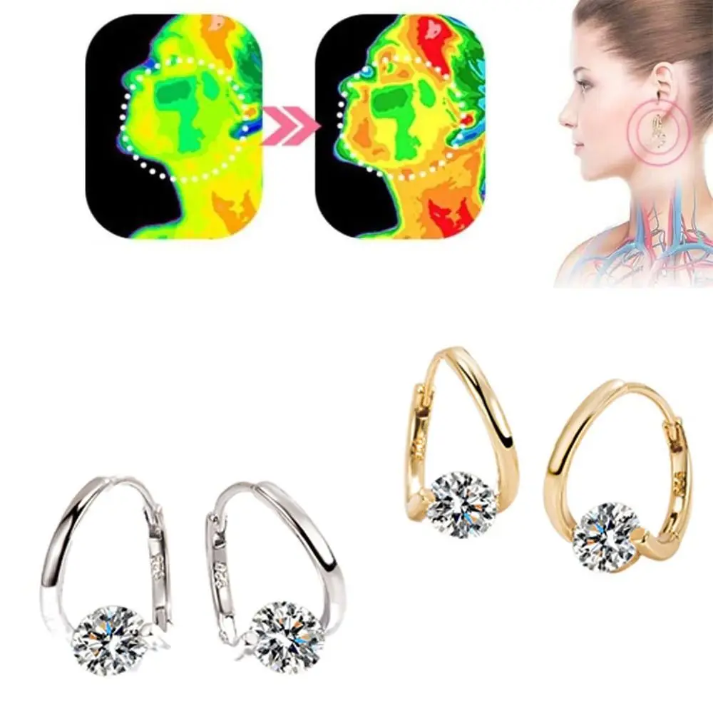 Acupuncture Magnetherapy Germanium Earrings Lymphatic Drainage Ear Stud Lymphatic Magnetotherapy Earrings Dangle Earrings