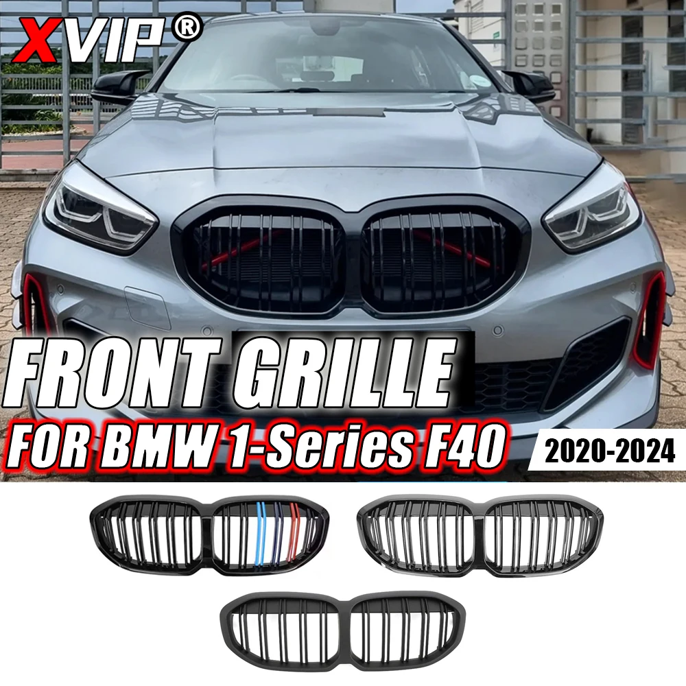 

XVIP Matte Double Line Style Upper Grilles For BMW 1 Series F40 Tuning 120i 128ti 130i M135i xDrive 2020-2024 Grills Accessories