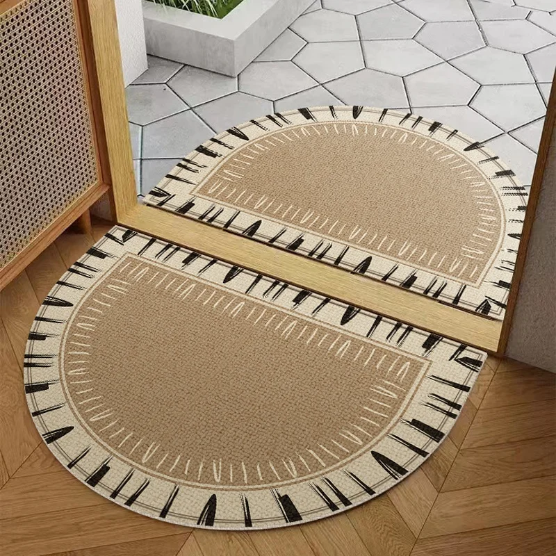 VIKAMA Semi-Circular Entry Floor Mat - High-End Indoor and Outdoor Entrance Foot Mat for Kitchen Carpet - Home Decoration