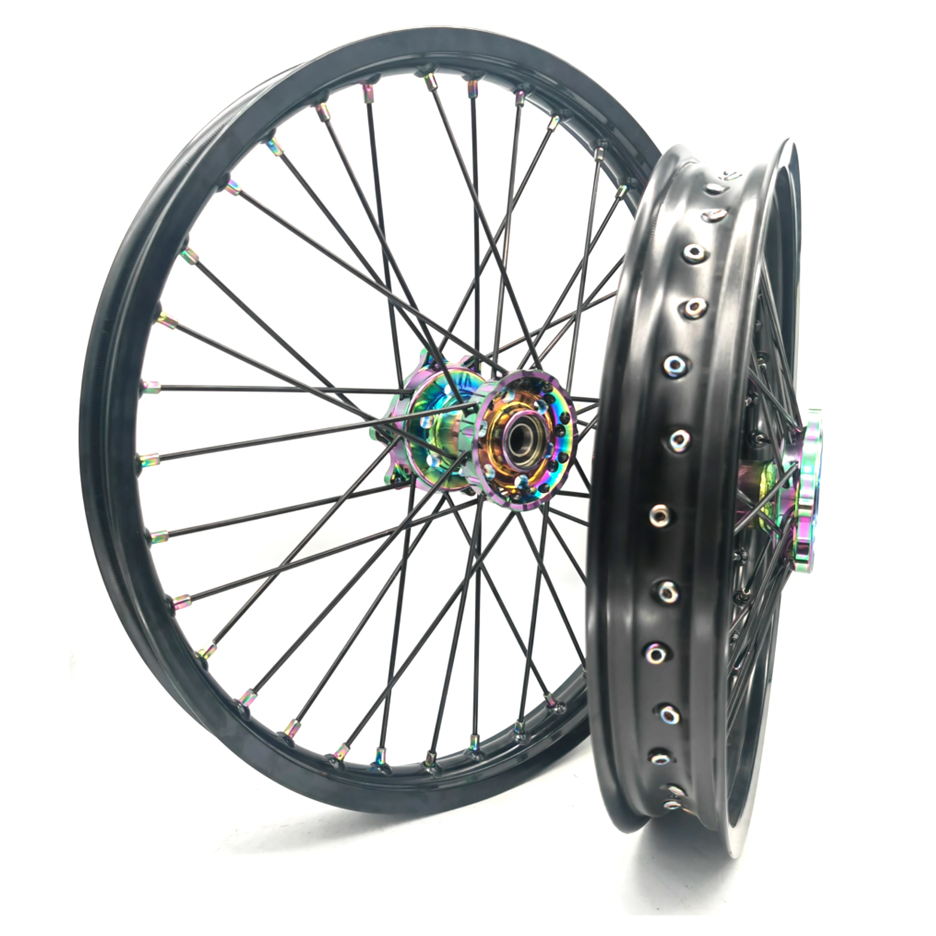 High Performance 18 19 21 Inch Black Rim  Rainbow Hub Electric Wheel Sur Ron Ultra Bee E-Bike Wheels Set Fit Surron Ultra Bee