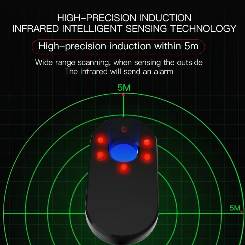 Nova atualização anti candid câmera escondida detector anti-roubo alarme hotel pinhole infravermelho automático bug scanner dispositivo carga usb